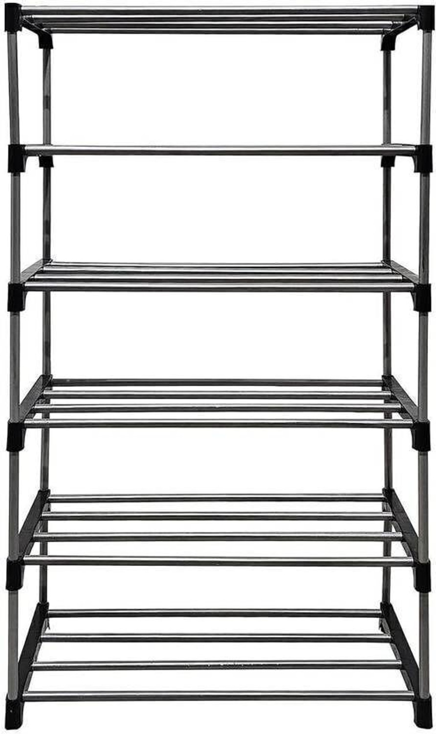 Image of RKE Storage Rack 4 Layers Plastic Collapsible Shoe Stand (Tray rack 4 row., 4 Shelves, DIY(Do-It-Yourself))