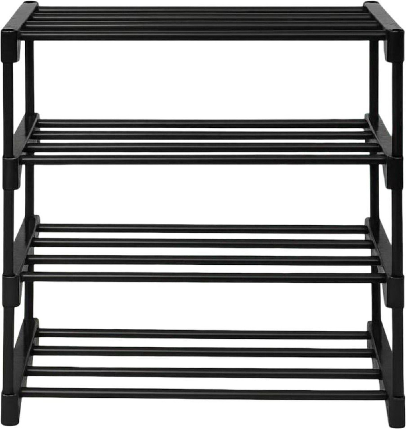 Image of YASHVI Plastic Shoe Stand (Plastic Material, black, 4 Shelves, DIY(Do-It-Yourself))