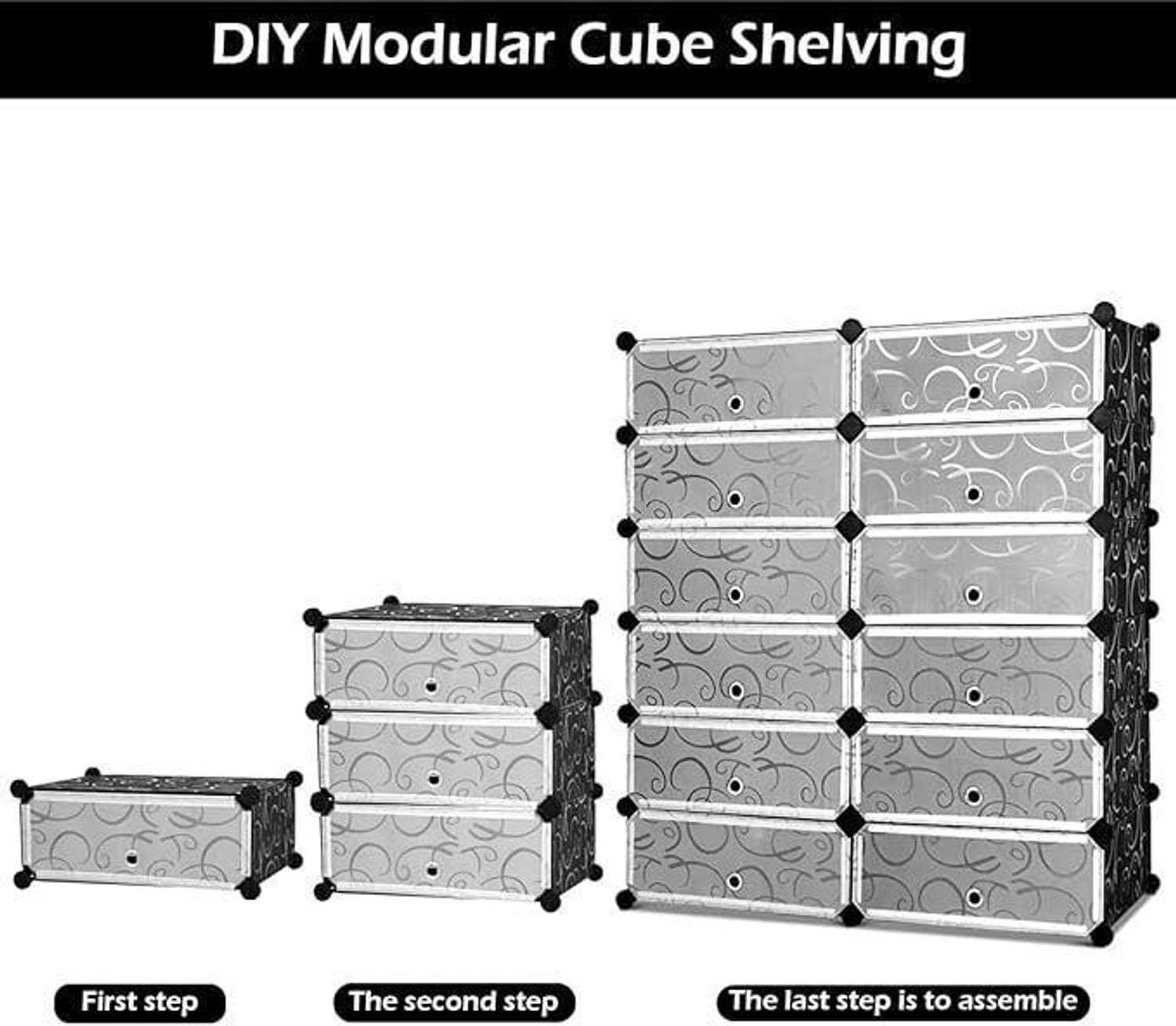 Image of LOOKNSNAP 12 Door 12 Shelf Plastic Metal Plastic Collapsible Shoe Stand Metal, Plastic Shoe Stand (BLACK, 12 Shelves, DIY(Do-It-Yourself))