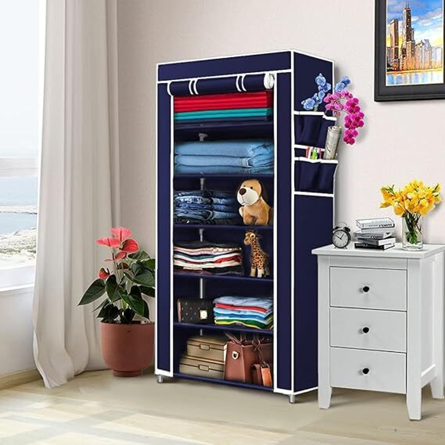 Image of YASHVI Plastic Shoe Stand (Plastic Material, black, 4 Shelves, DIY(Do-It-Yourself))
