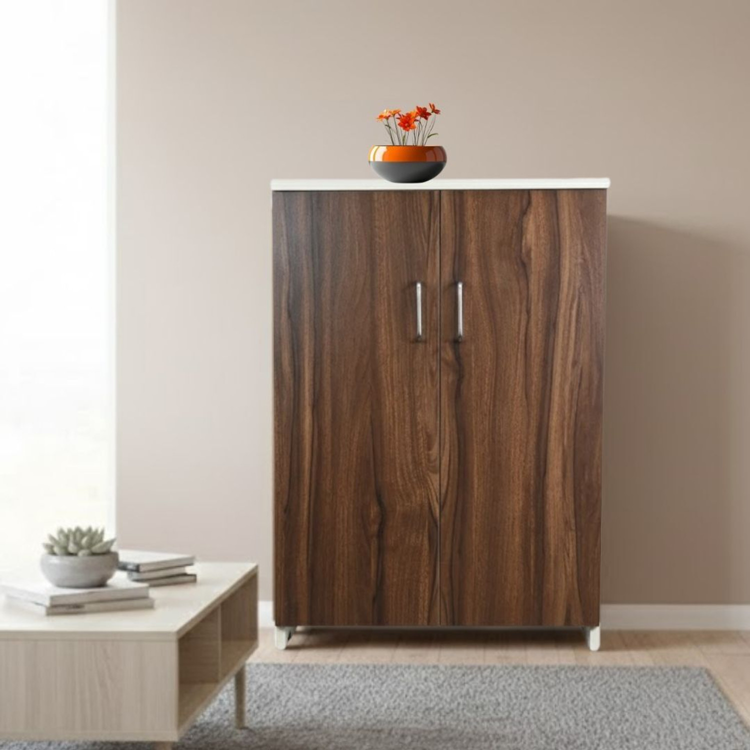 SPECIALITY PANELS 2 Doors with 4 Shelfs Multipurpose Cabinet with Termite Resistance Engineered Wood Kitchen Cabinet