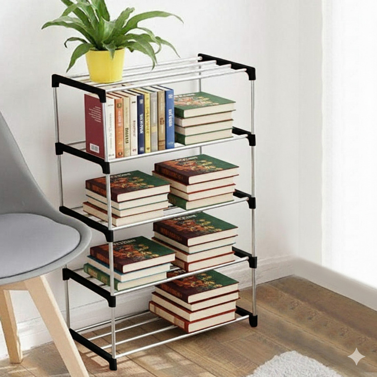 Image of YASHVI This is a great storage cabinet for your home to store your shoes, books, kids Plastic Shoe Stand (black, 5 Shelves, DIY(Do-It-Yourself))