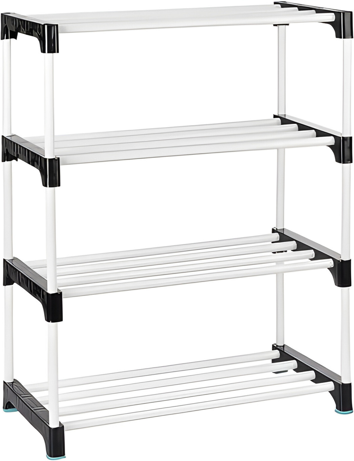 Image of RUSHIL WERE 3 Shelves Premium Metal and Durable, Easy to Assemble, Space Saving Shoe Rack Metal, Plastic Shoe Stand (Black, 3 Shelves, DIY(Do-It-Yourself))