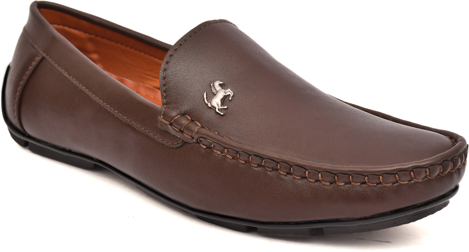 Image of Kuiq Geniune Synthetic Leather Trendy,Lightweight,Outdoor,Stylish,Partwear Loafers For Men (Brown , 7)