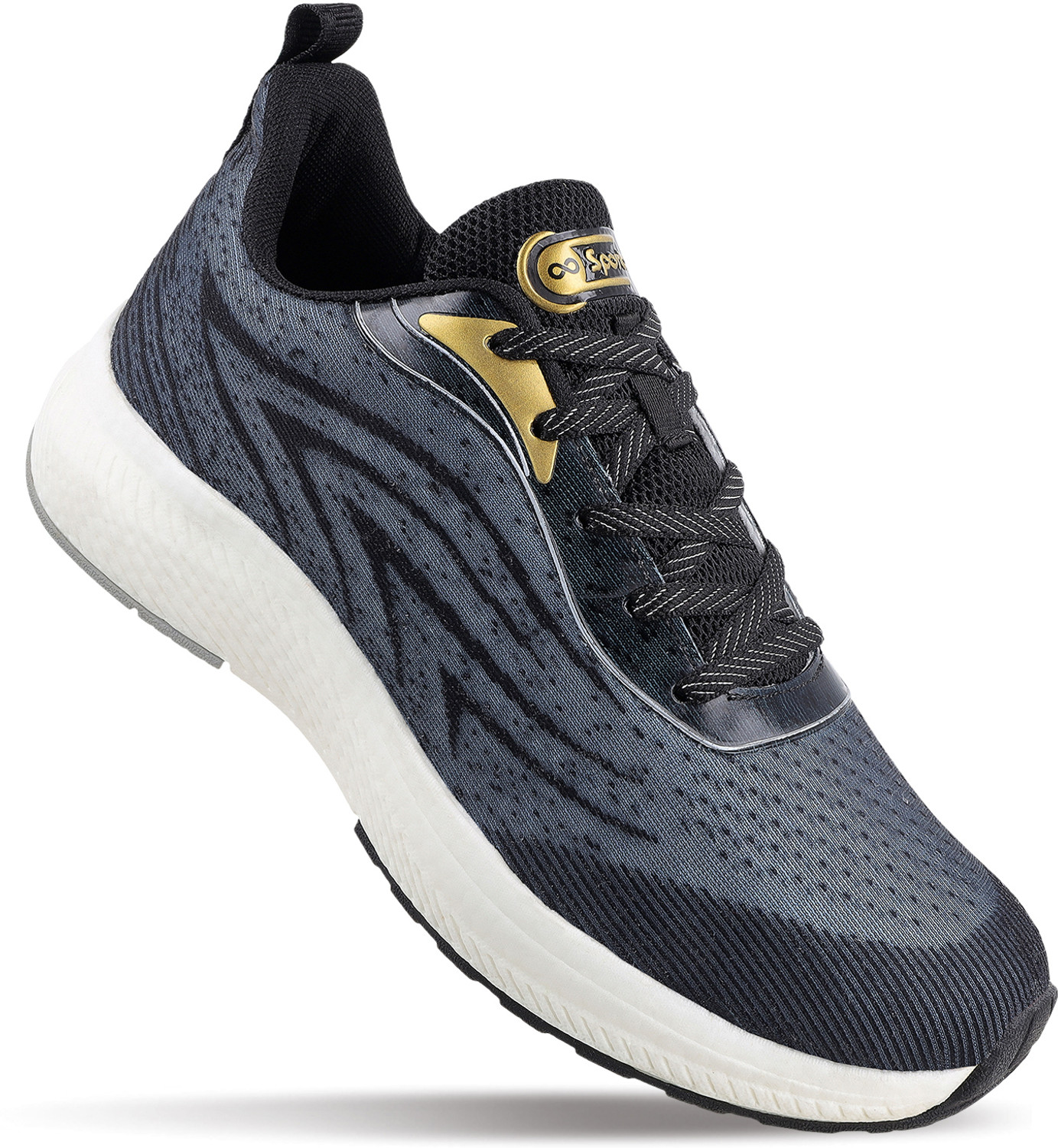 Image of WALKAROO Walking Shoes For Men (Black , 9)