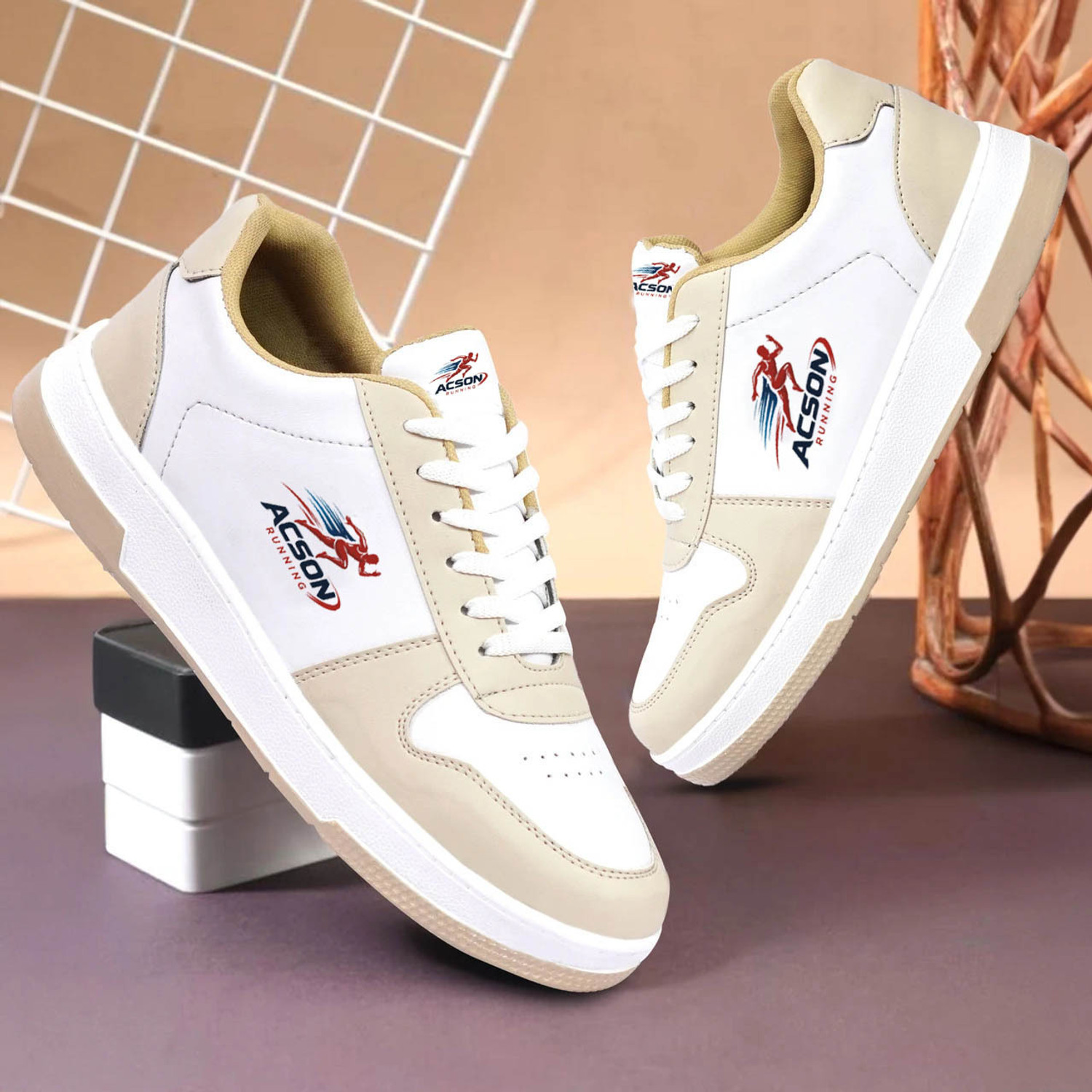 Image of BN STYLE Sneakers For Men (White, Green , 7)