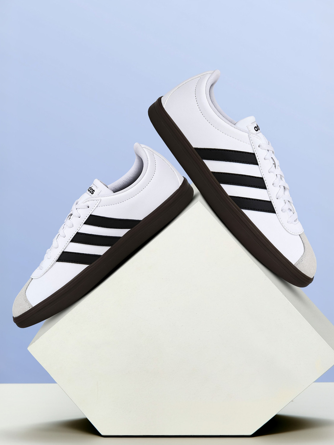 Image of ADIDAS VL COURT BASE IKD Sneakers For Men (White , 5)