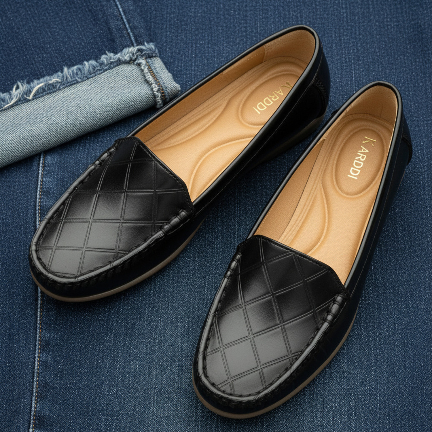 Image of KARADDI Stylish Comfortable Outdoor Loafers For Women (Black , 7)