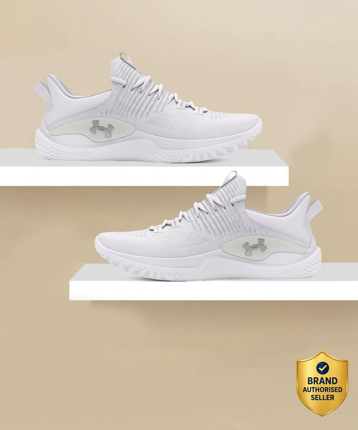 Image of UNDER ARMOUR UA HOVR Infinite 5 Running Shoes For Men (White , 10)