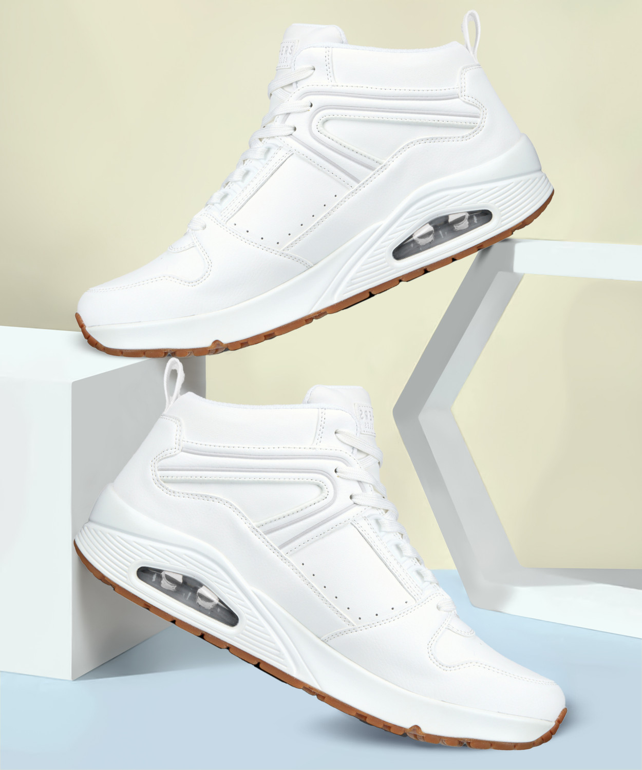 Image of Skechers UNO - KEEP CLOSE Casual Lace Up Shoe for Mens, White- 232547-WHT Sneakers For Men (White , 11)