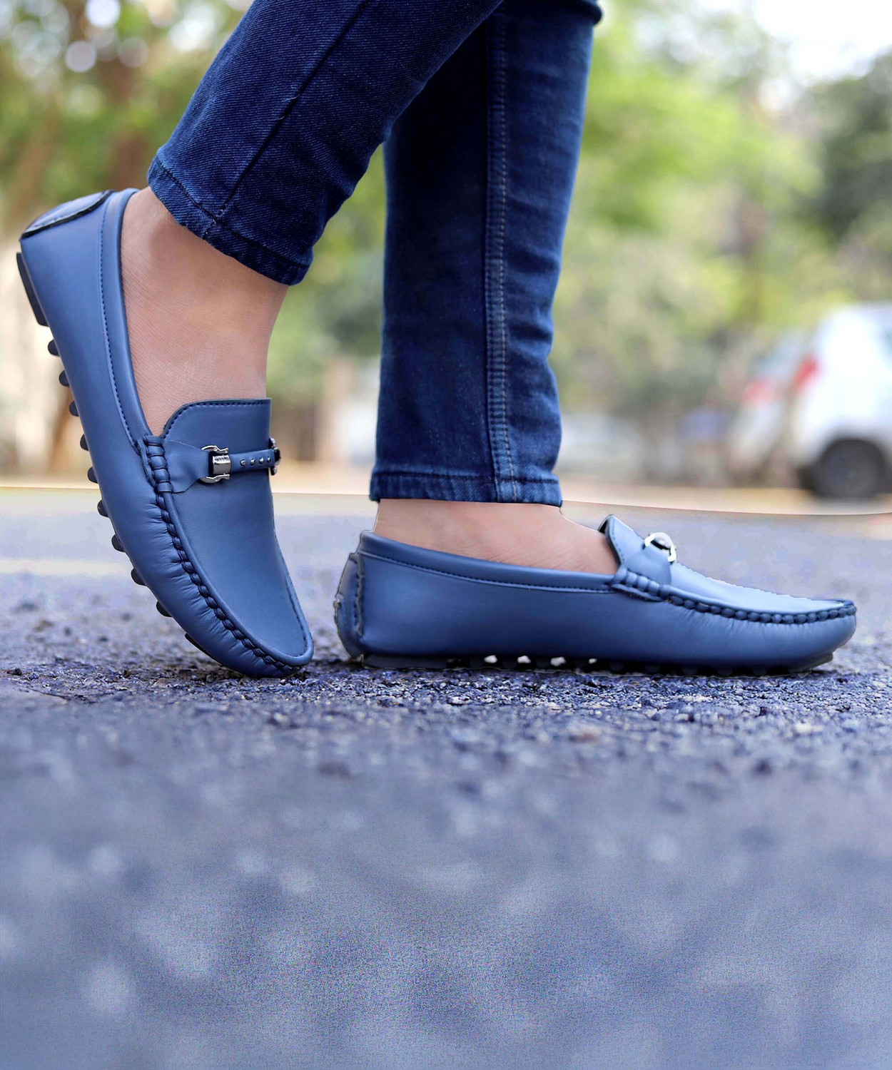 Image of aRICS ATTRACTIVE /STYLISH /FESTIVE /NAGRA SHOES Loafers For Men (Blue , 14)