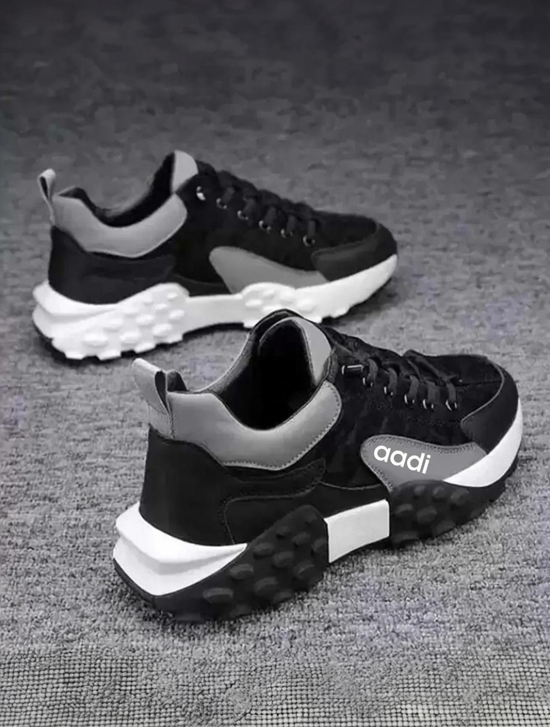 Image of Shoefiri Premium Comfortable Lace Up Sneaker Casual Walking Men Sport Shoes. Sneakers For Men (Black, White , 7)