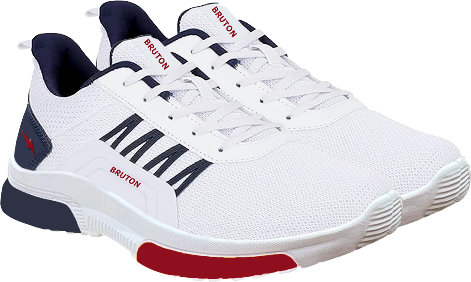 Image of BRUTON Running Shoes | Lightweight Breathable Mesh Sports Shoes | Comfortable Running Shoes For Men (White , 9)