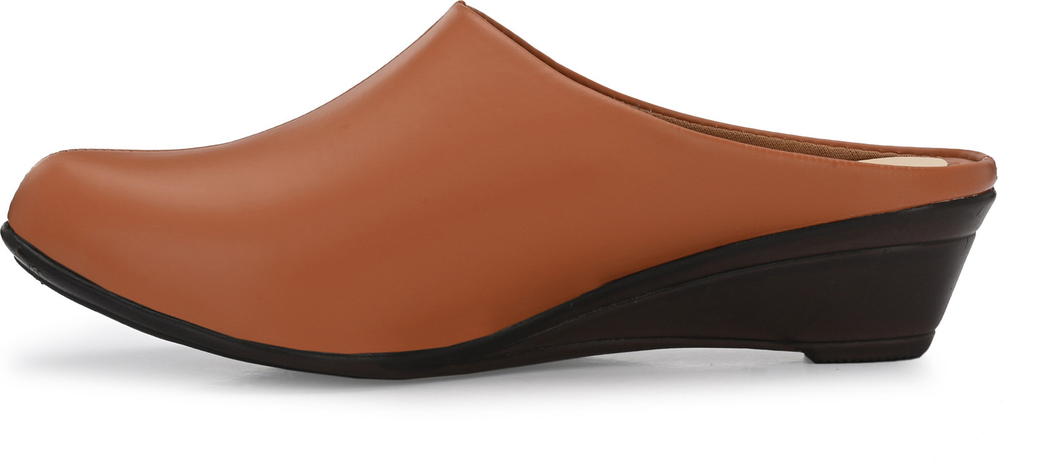 Image of FOOTLOOSE Women Flats Comfortable Slip On Backless Pointed Toe Mules Shoes Casuals For Women (Tan , 10)