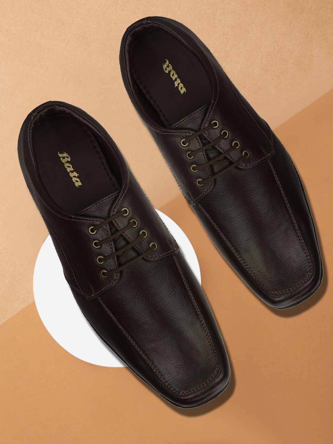 Bata Men Brown Lace Up Shoes - Image 6