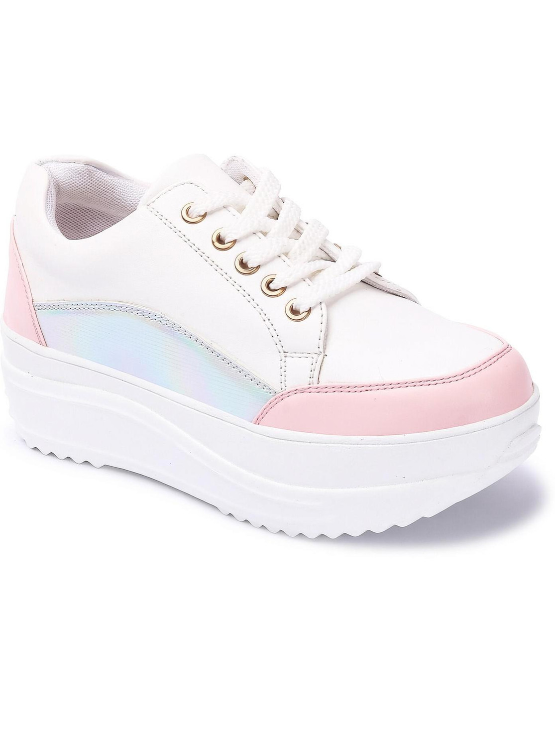 Image of VENDOZ RECHARGABLE WATERPROOF LED LIGHT PARTY SHOES WITH USB CHARGING CABLE FOR WOMEN Sneakers For Women (White, Multicolor , 3)