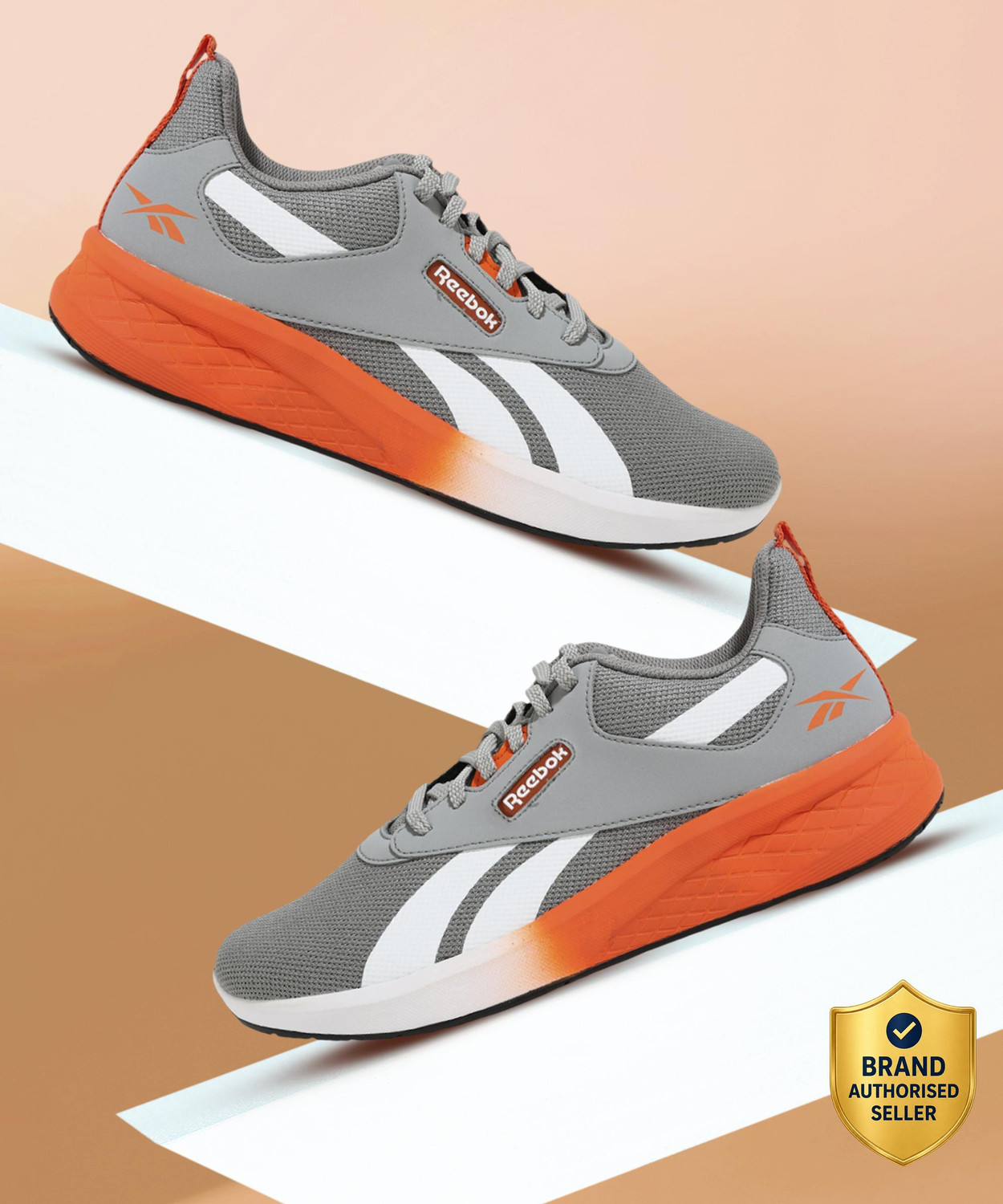 Image of REEBOK Running Shoes For Men (Grey , 6)