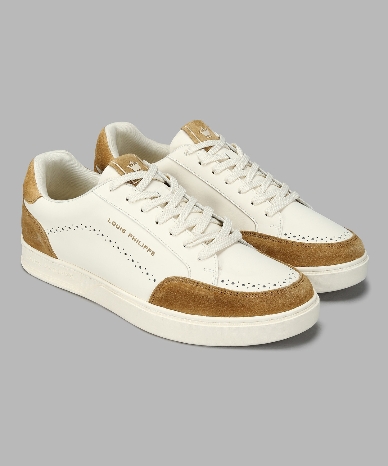 Louis Philippe Sport Lace Up Shoes for Men (Off White, UK 7) - Image 1