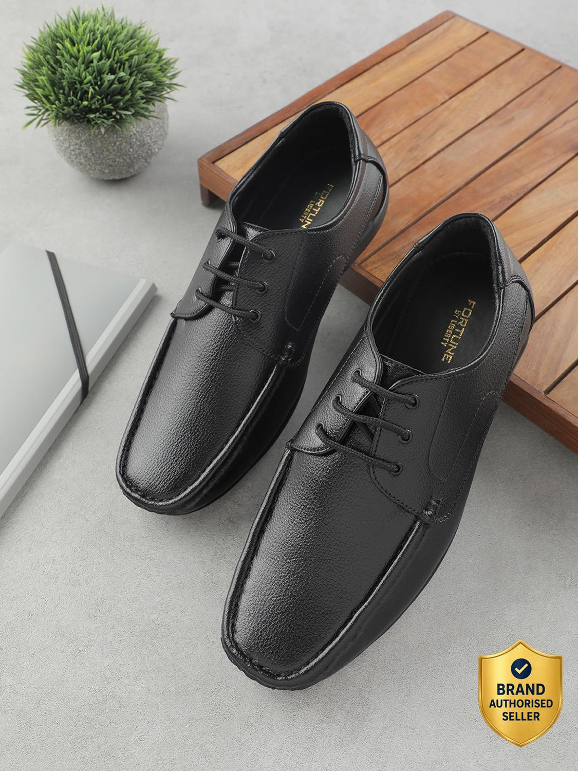 Image of LIBERTY Fortune UVL-134 Formal Lacing Shoes With PU Sole | Suitable For Office Wear Derby For Men (Black , 11)