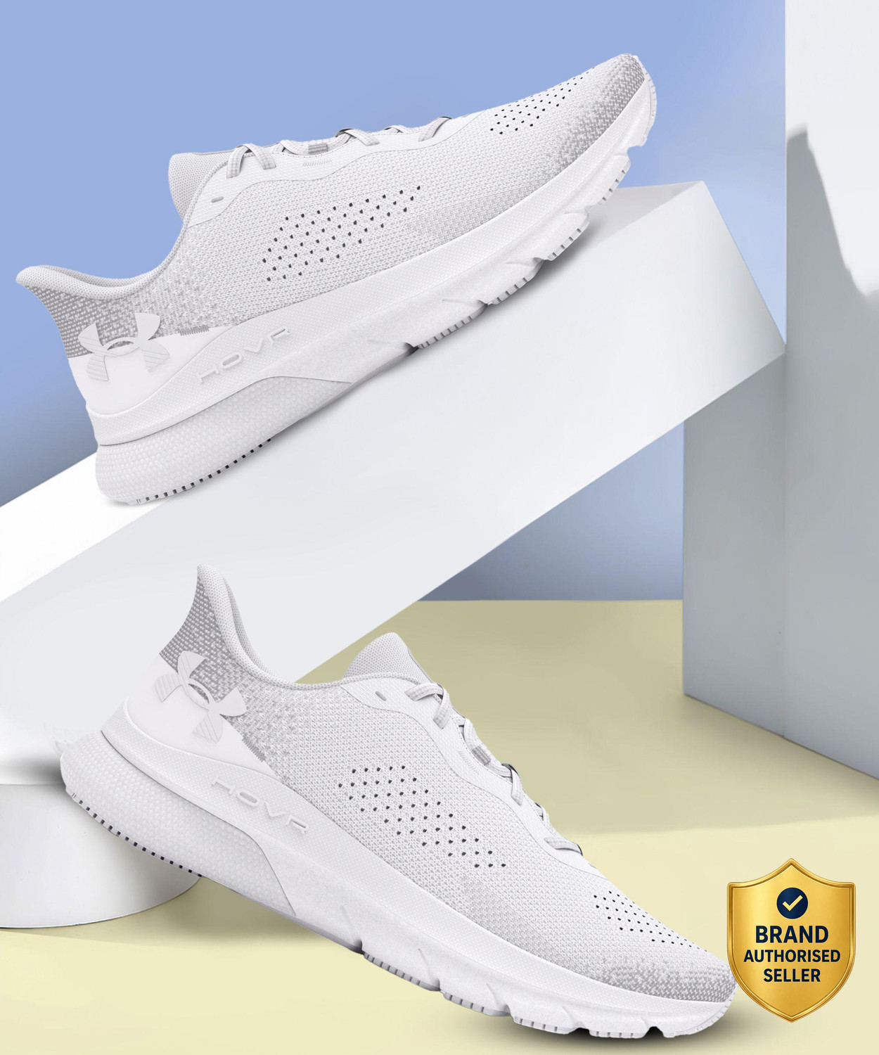 Image of UNDER ARMOUR UA HOVR Infinite 5 Running Shoes For Men (White , 10)