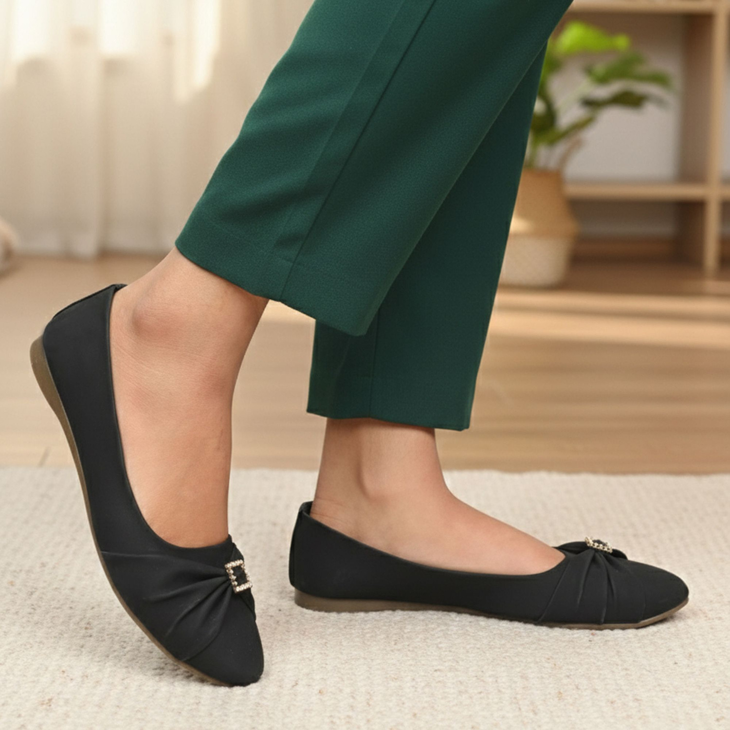 Image of TOSHINA SHOES KING Bellies Slip On For Women (Black , 8)