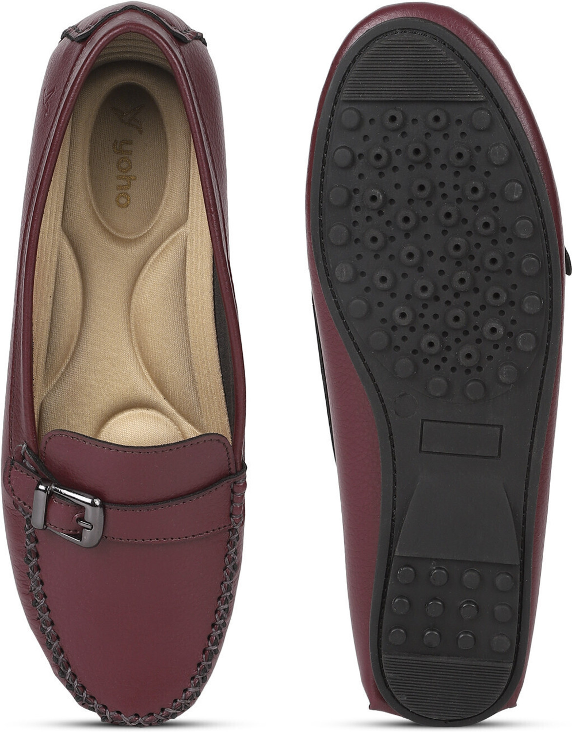 Image of yoho Bliss Comfortable Slip On Formal Women | Office and Party Wear Shoe Loafers For Women (Maroon , 7)