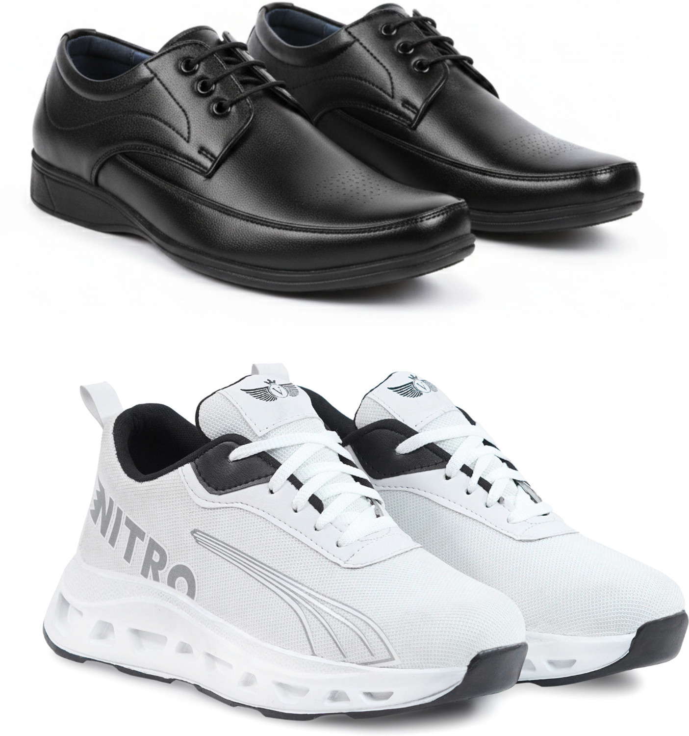 Image of VEPERS Men's Comfortable Casual Shoe Walking Shoes For Men (Black, White , 7)