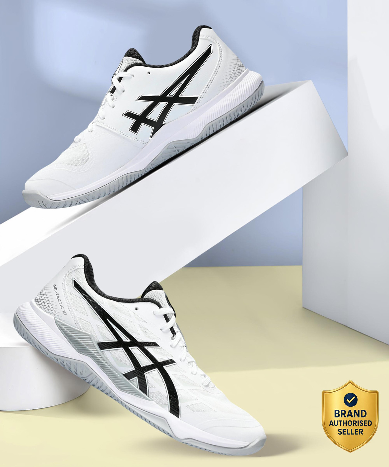 Image of Asics GEL-TACTIC 12 Sneakers For Men (Grey , 6)
