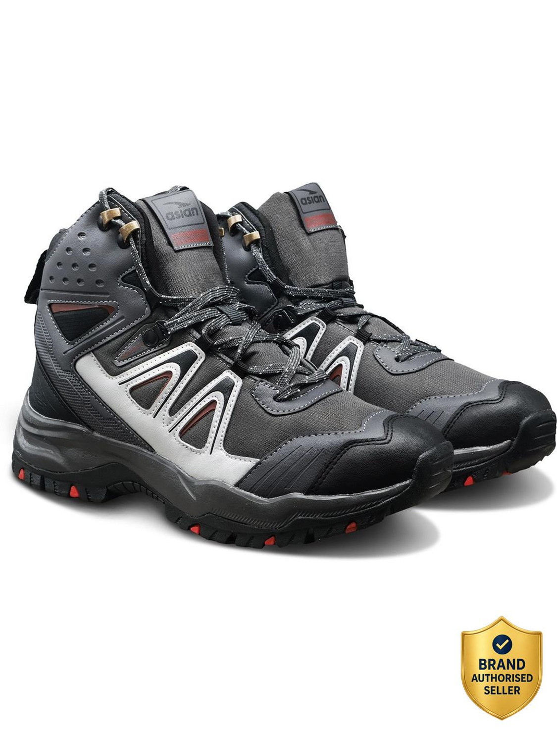 Image of RED TAPE Ozark High-Top Outdoor Hiking & Trekking Shoes For Men (Green, Black , 6)