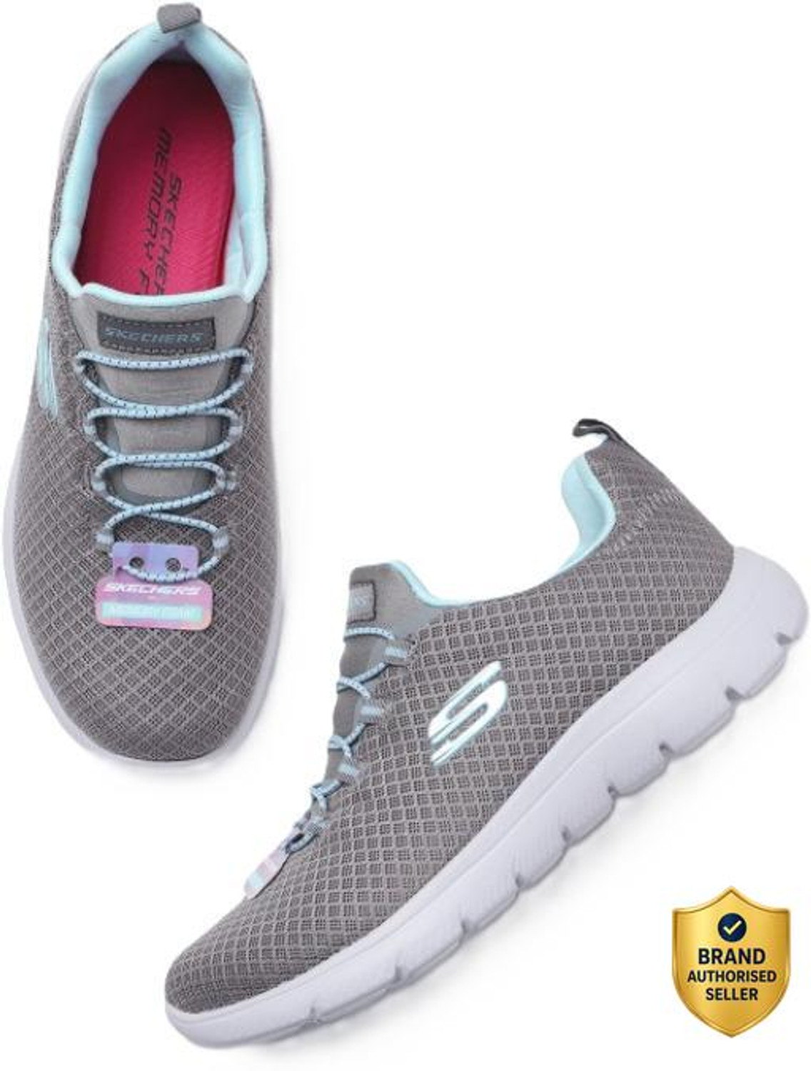 Image of Skechers SUMMITS Sneakers For Women (Grey , 5)