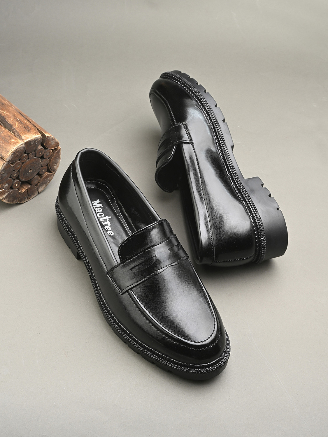 Image of Monkstory Cosmopolitan Contrast Penny Loafers - Black /White Loafers For Men (Black, White , 10)