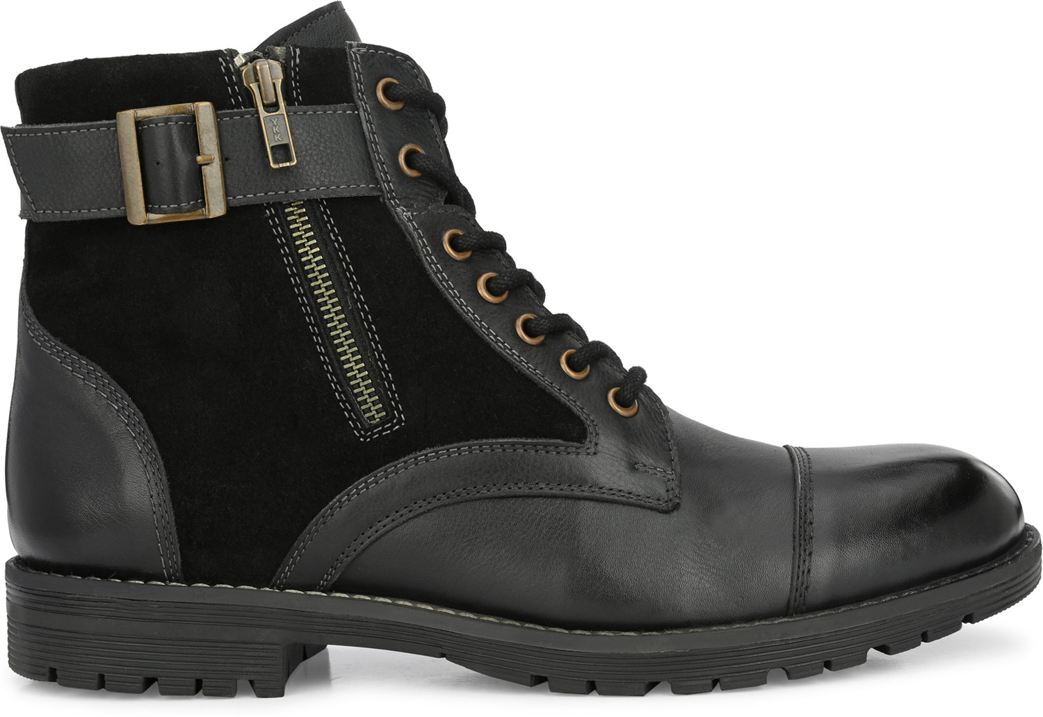 Image of Harrytech London High Ankle Leather Boots for Men - [Black] Boots For Men (Black , 12)