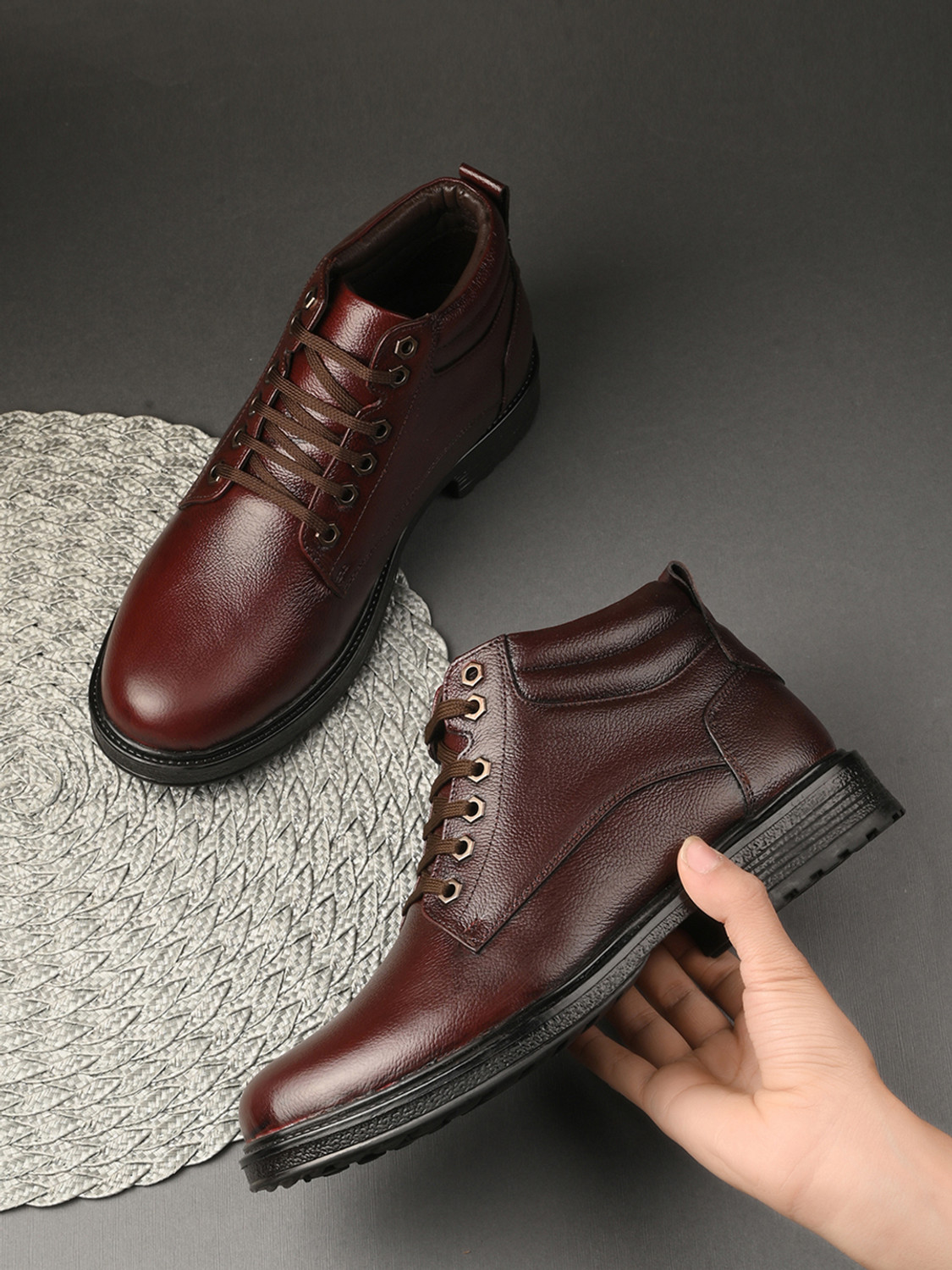 Image of Vellinto MILET Casual Boots For Men ll Synthetic Leather Boots Casuals For Men Boots For Men (Brown , 6)
