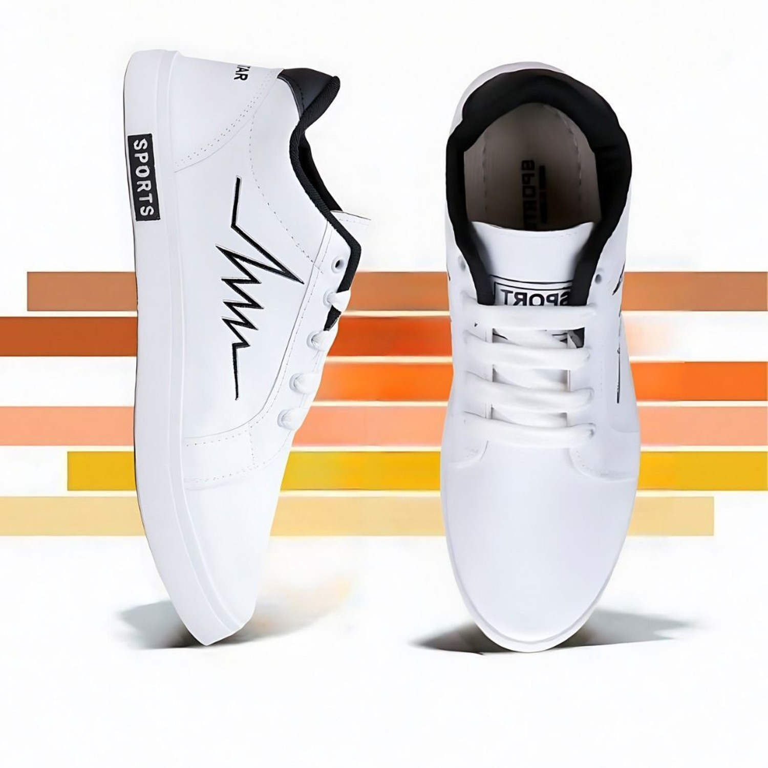 Image of TROTUS Rich Quality|Breathable|Comfortable Sneakers For Men (White , 6)