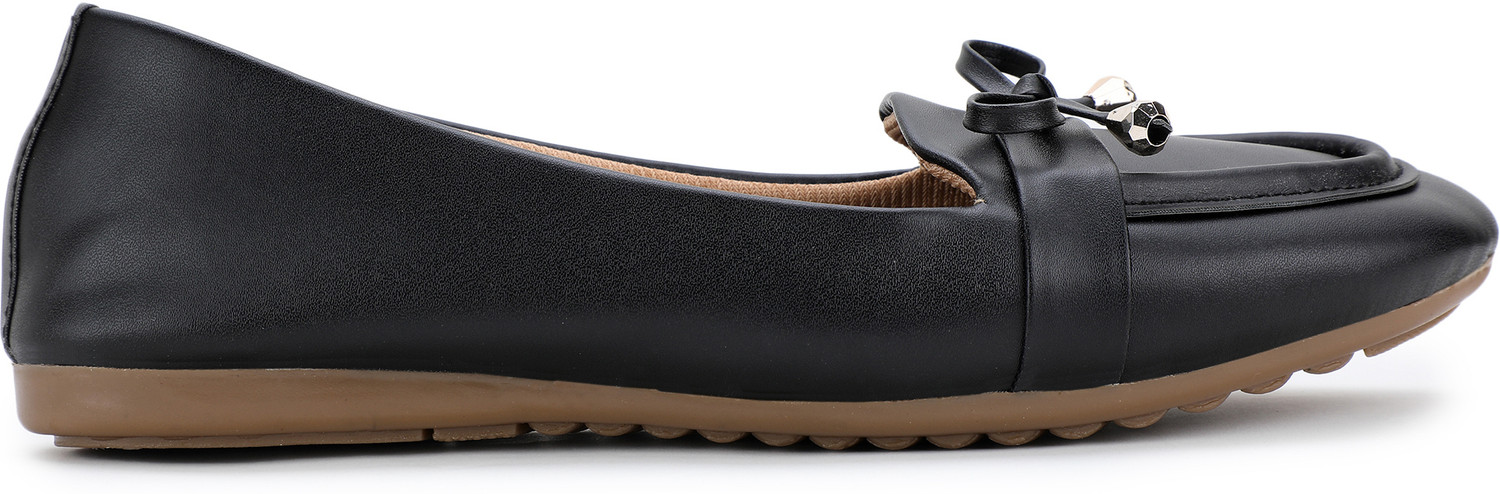 Image of TWO SOFT Women Stylish Comfortable Upper Black Loafers For Girls Loafers Loafers For Women (Black , 8)