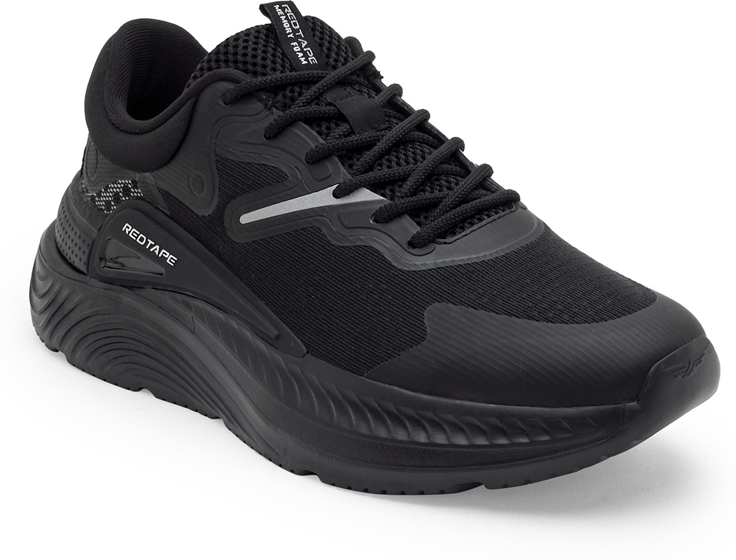 Image of RED TAPE Lifestyle Sneakers Shoes for Men | Rounded Front, Soothing Insole Sneakers For Men (Black, 9)