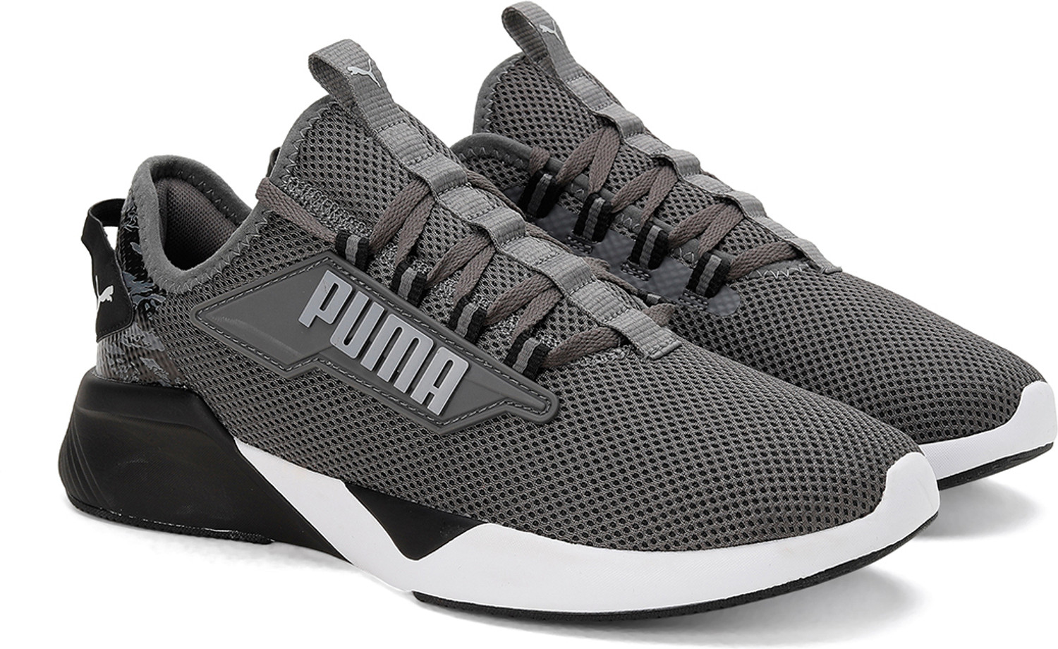 Image of PUMA Retaliate 2 Camo Running Shoes For Men (Grey , 4)