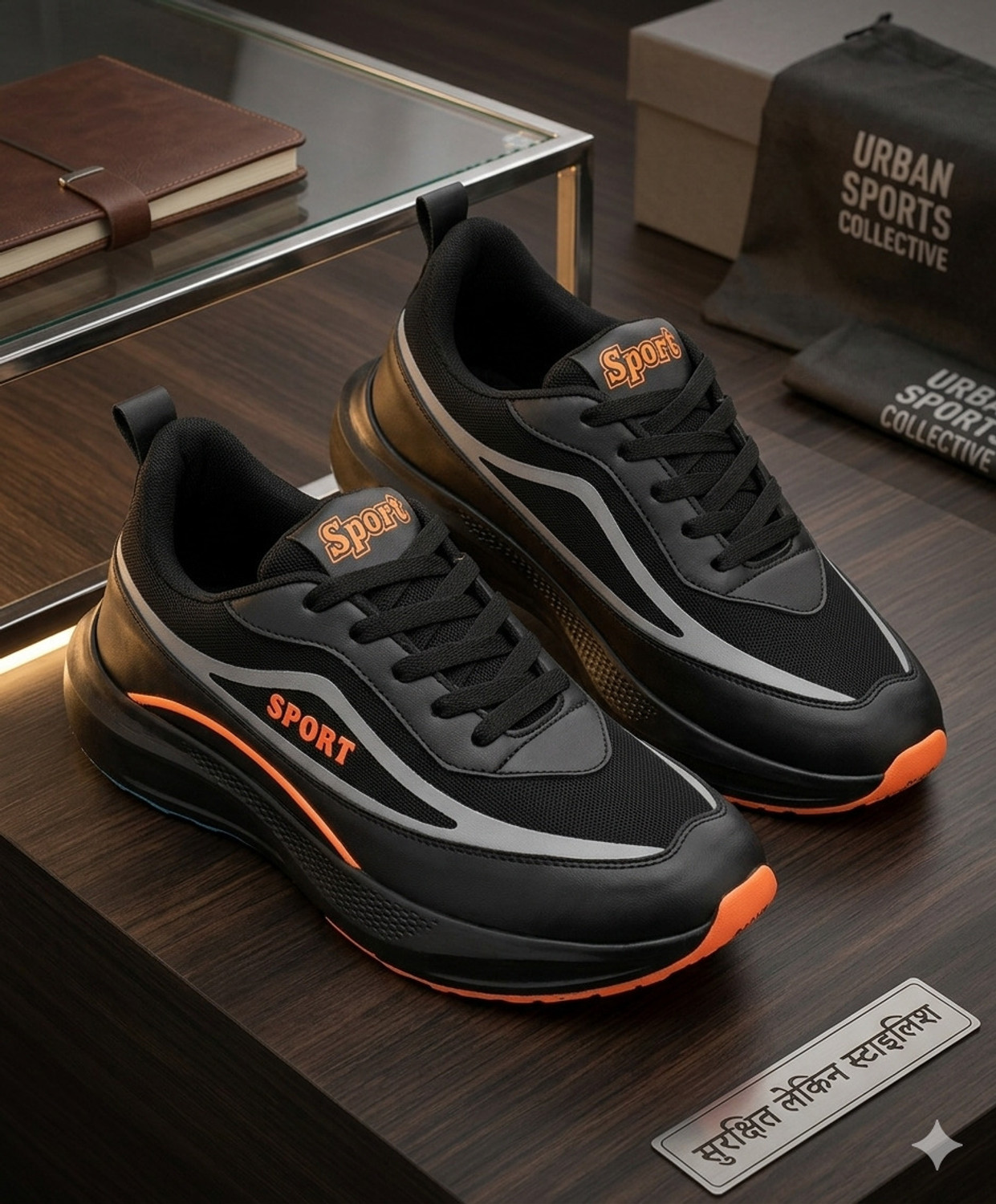 Image of Beacon Getting Shoes Sneakers For Men (Black , 8)