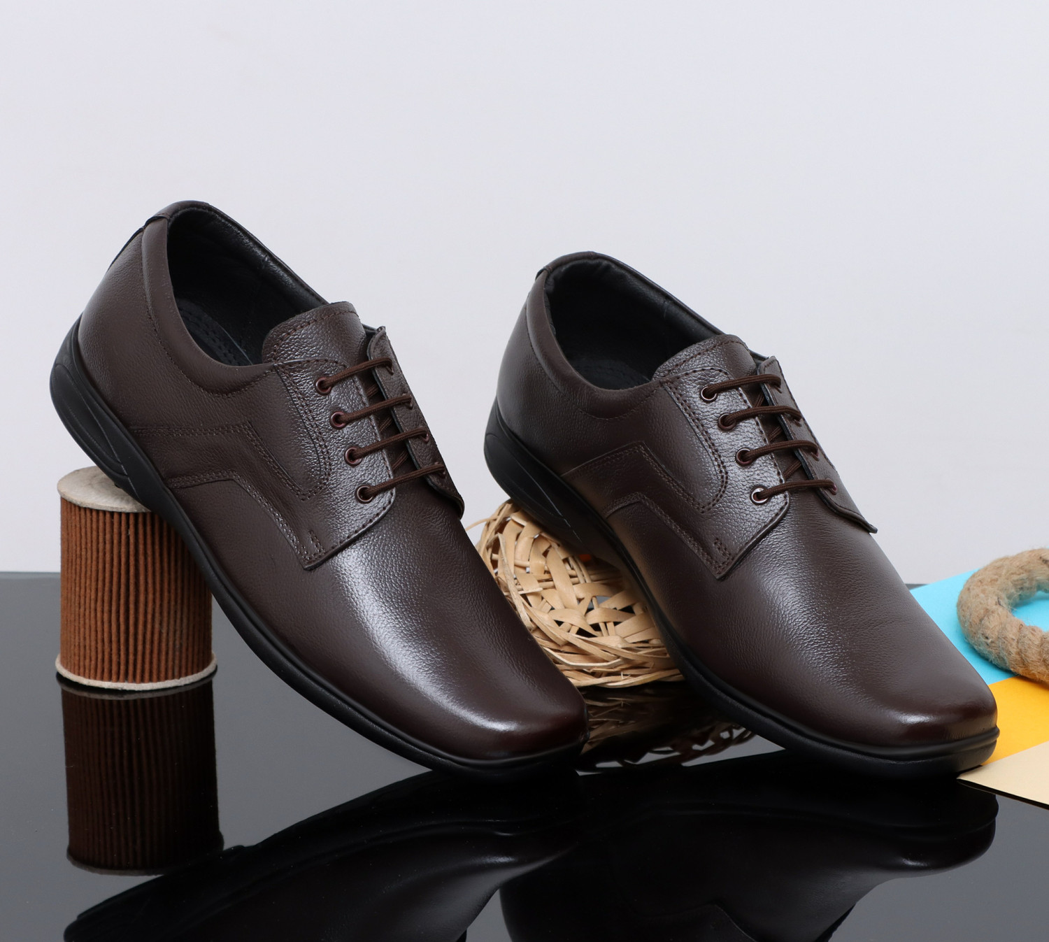 Image of Michael Angelo Formal Shoes For Men (Tan , 5)