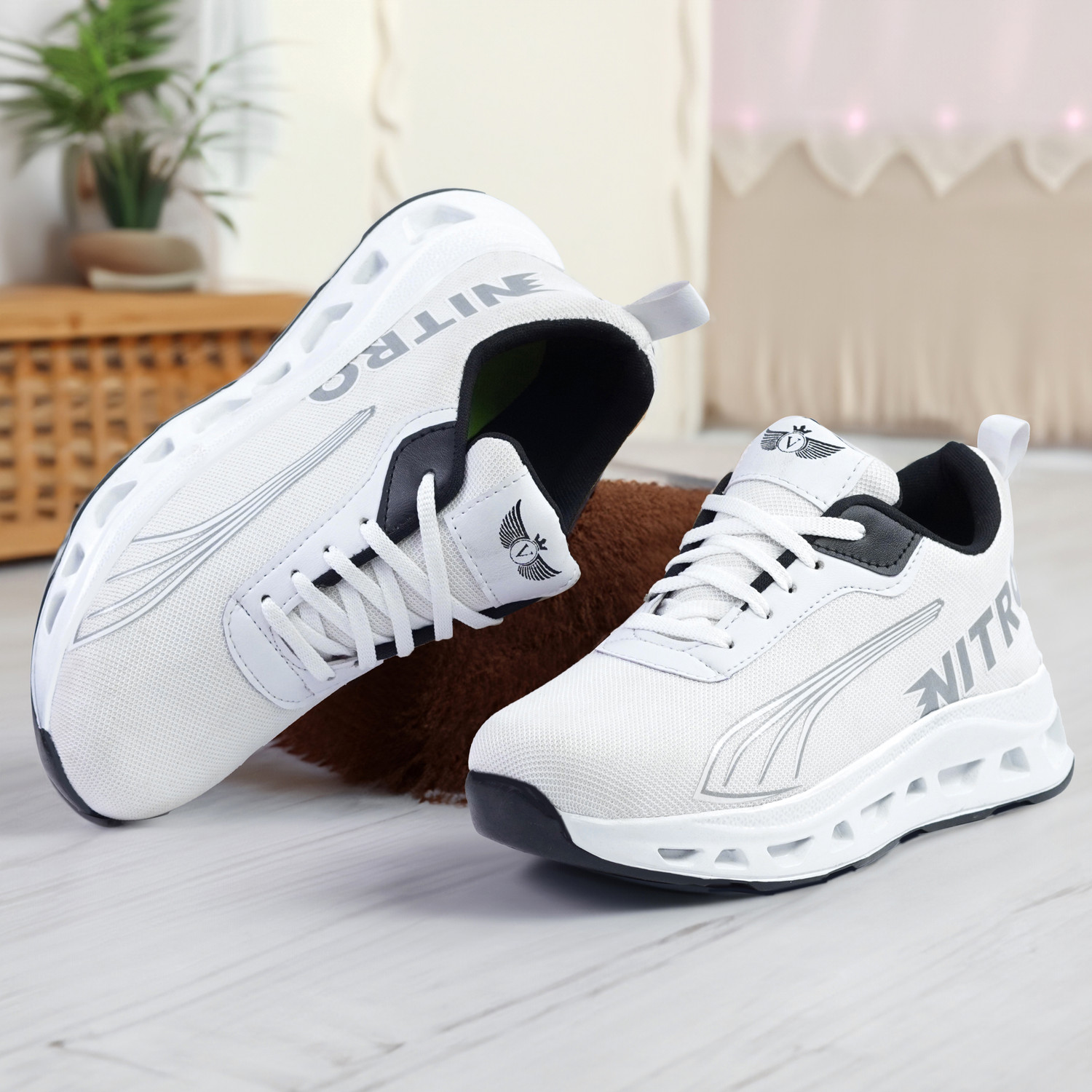 Image of VEPERS Men's Comfortable Casual Shoe Walking Shoes For Men (Black, White , 7)