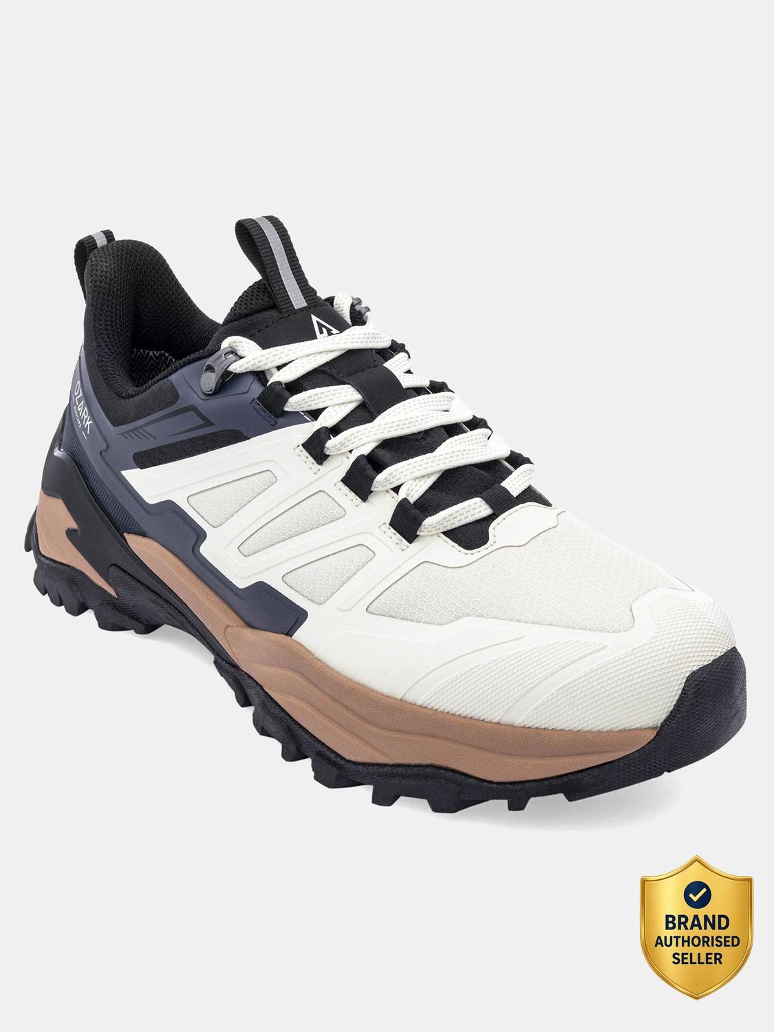 Image of RED TAPE Hiking & Trekking Shoes For Men (Off White, Brown , 9)