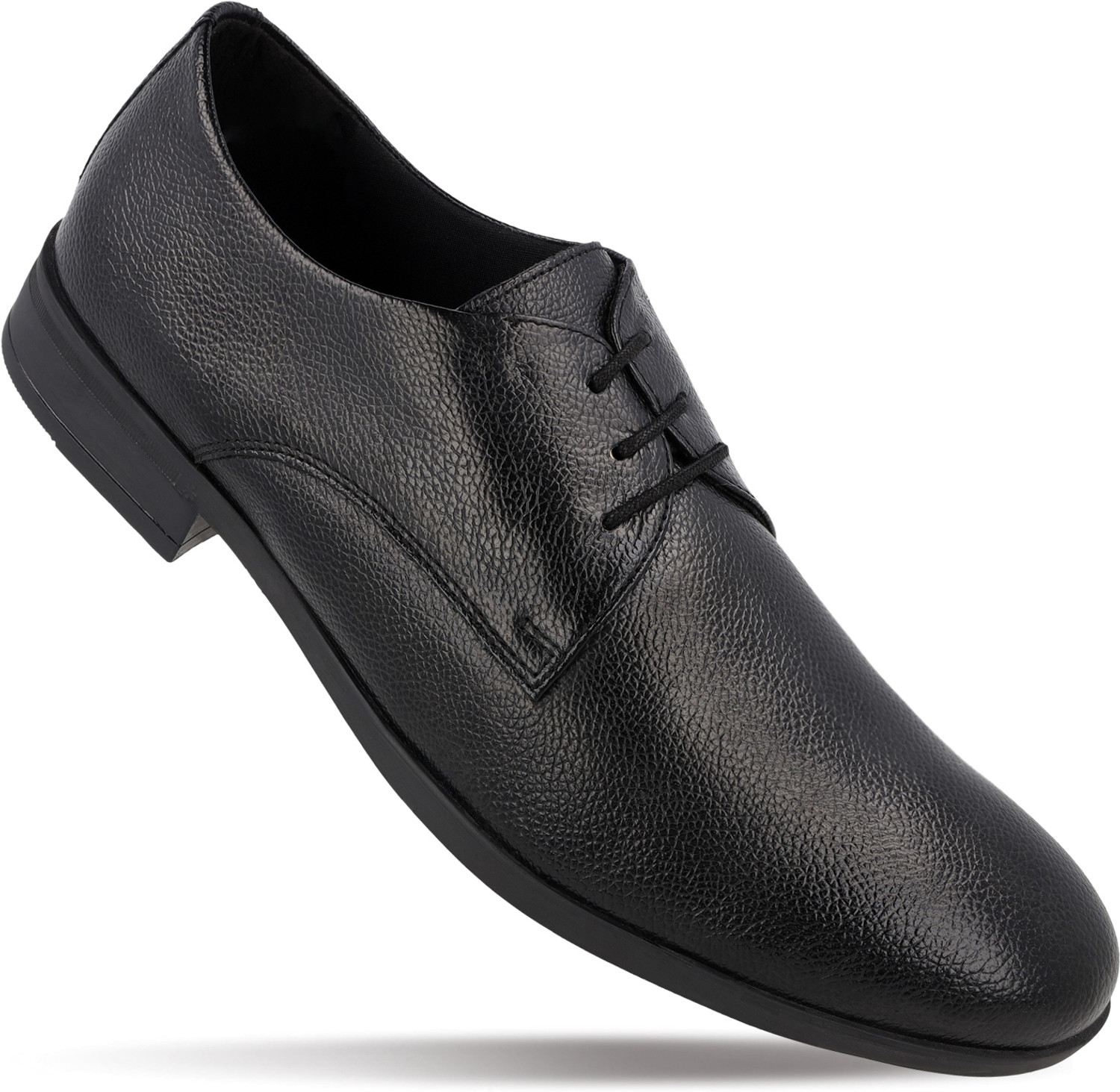 Image of WALKAROO Elegant Genuine Leather Shoes for Office, College, and Formal Occasions Oxford For Men (Black , 9)