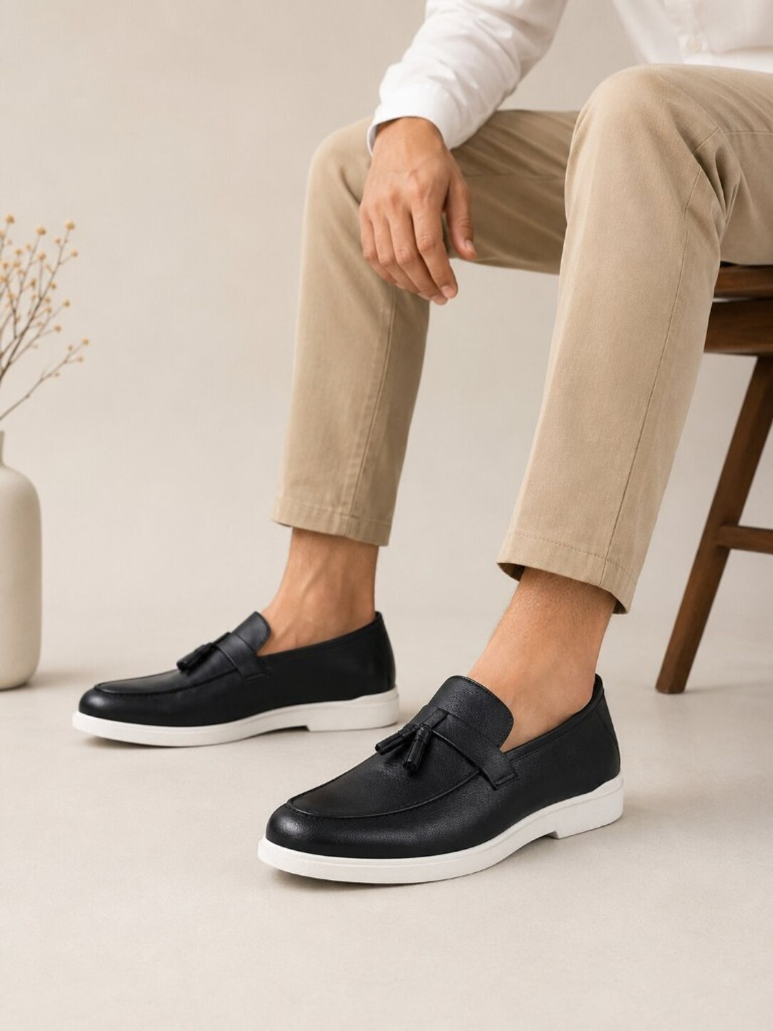 Image of Neemans Cotton Classic Slipon Casual Shoes For Men | Lightweight & Comfortable Slip On Sneakers For Men (Black , 12)