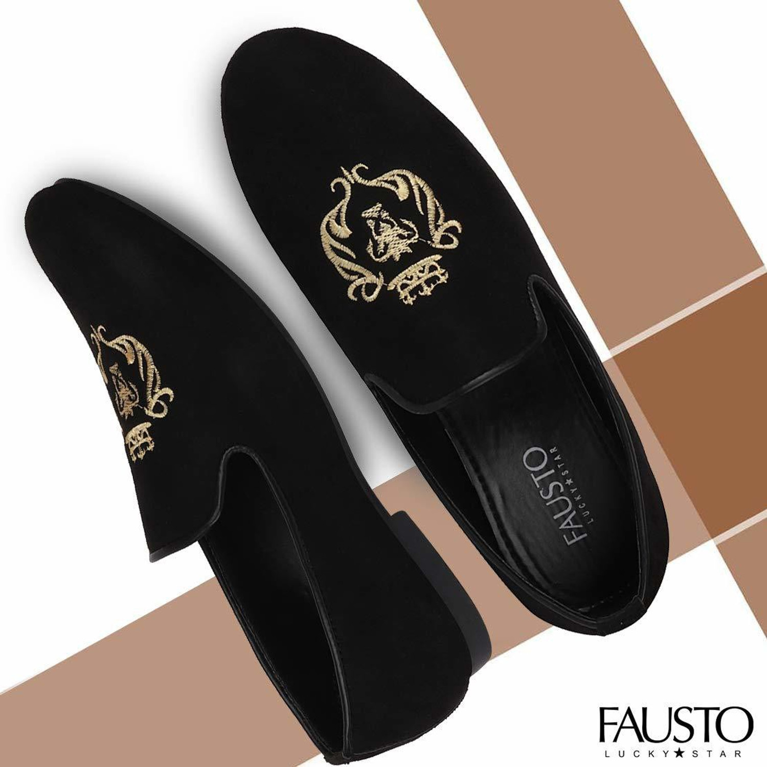 Image of FAUSTO Party Wedding Occasion Festive Comfort Lightweight Slip On Shoes Loafers For Men (Black, 10)