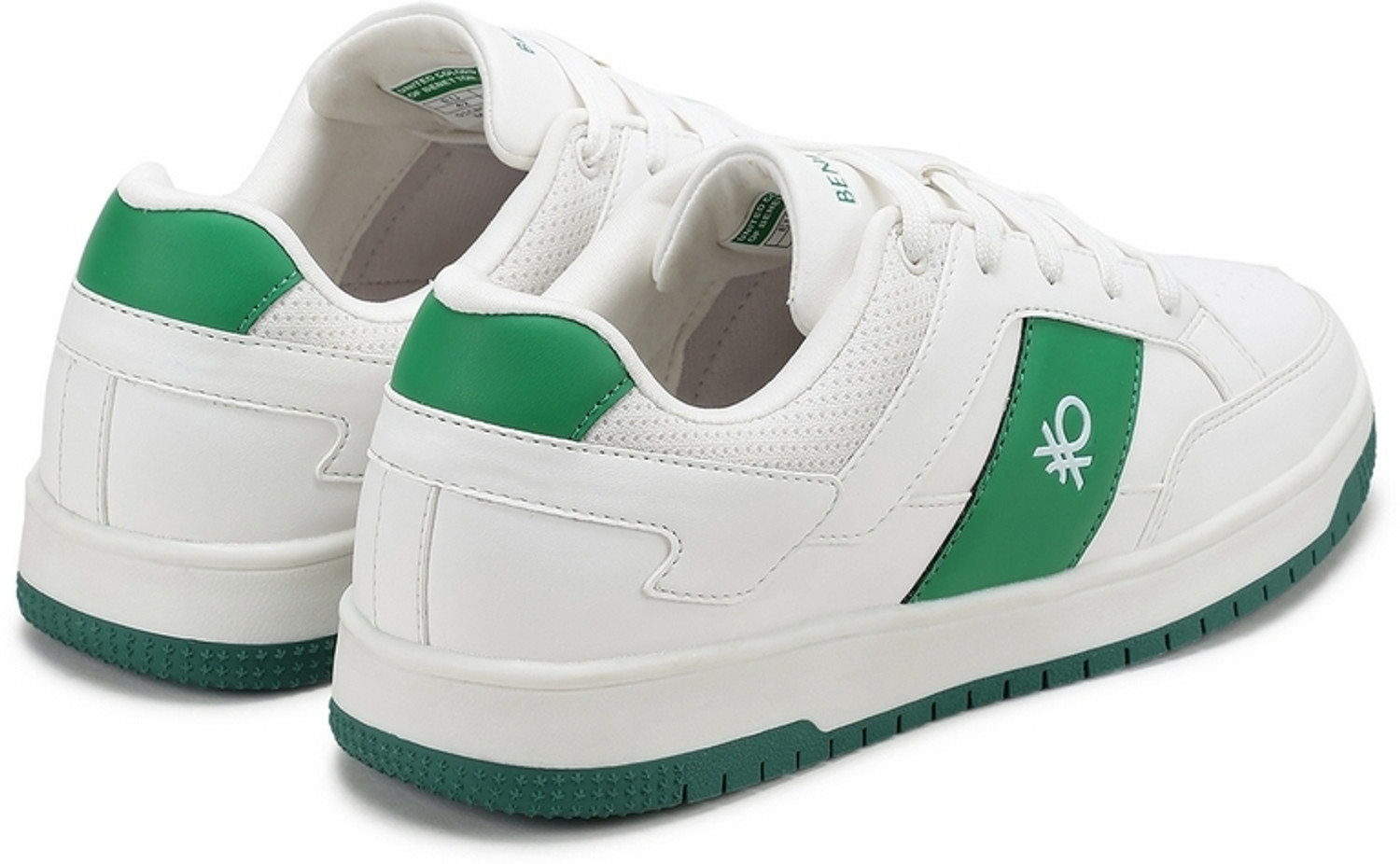 Image of United Colors of Benetton Perforations Lace-Up Sneakers Sneakers For Men (White , 8)