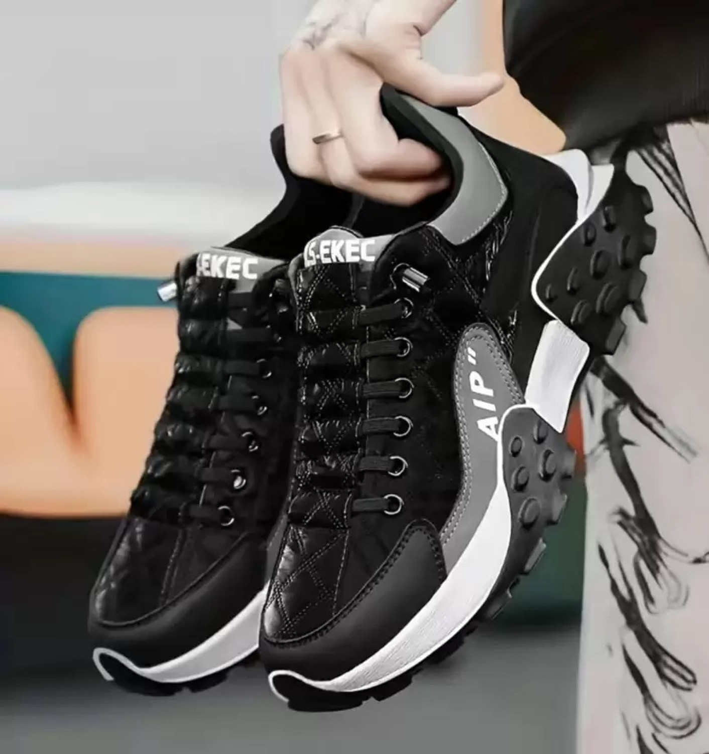 Image of Arivo Men's Chunky Sneaker Casual Sport Shoe With Thick Sole Walking Shoes For Men (Black, White , 6)