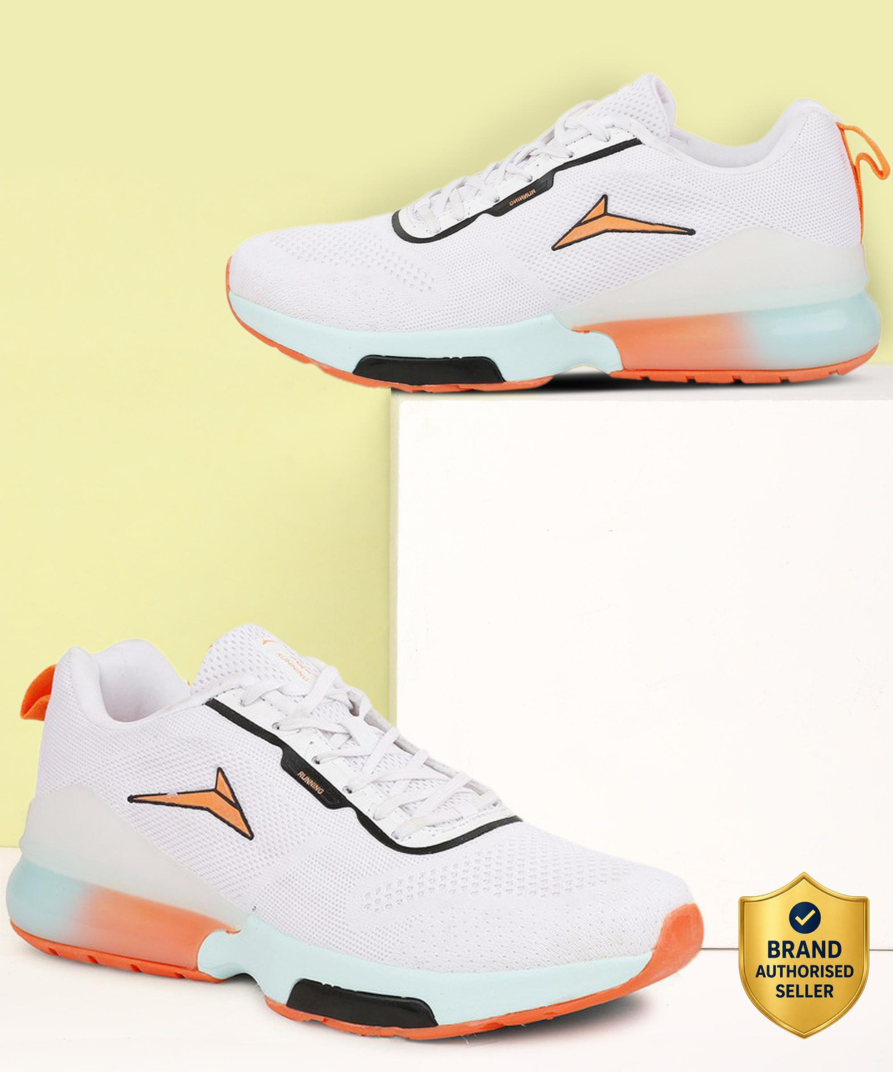 Image of JQR FOCUS Running Shoes For Men (White, Orange , 6)