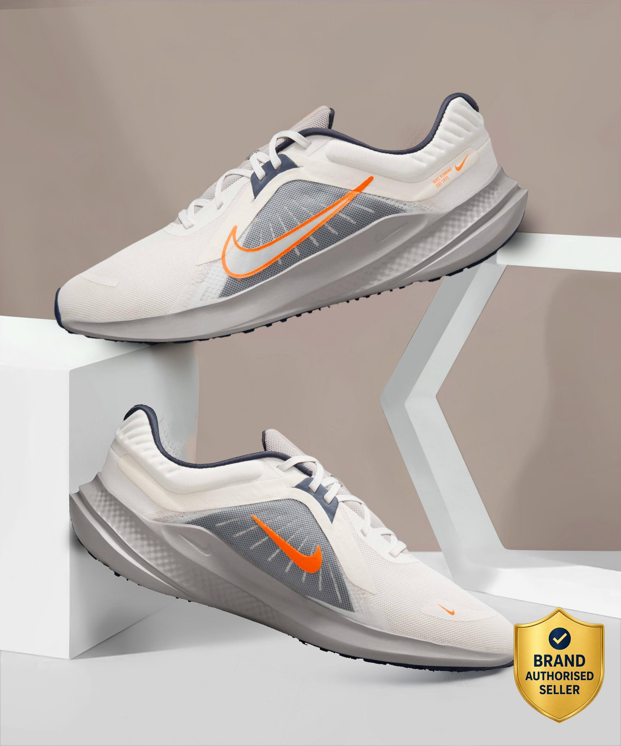 Image of NIKE React Mler 3 Running Shoes For Men (White , 8.5)