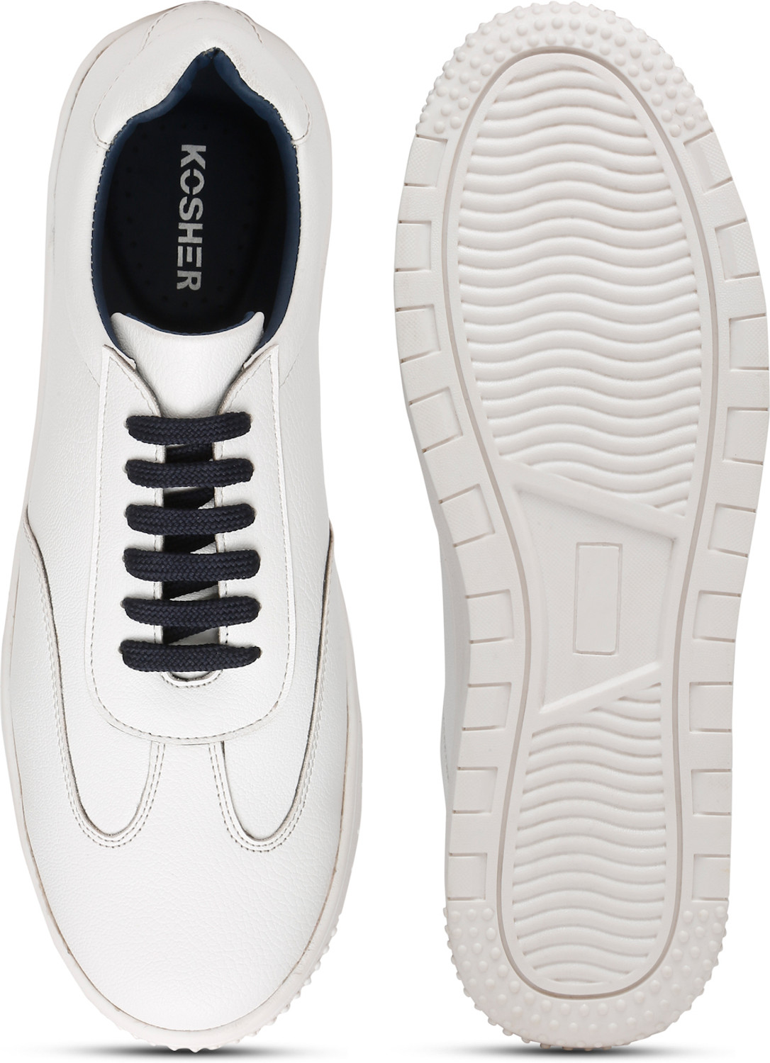 Image of kosher Soft, Comfortable & Slip Resistant Sneakers For Men (White , 9)