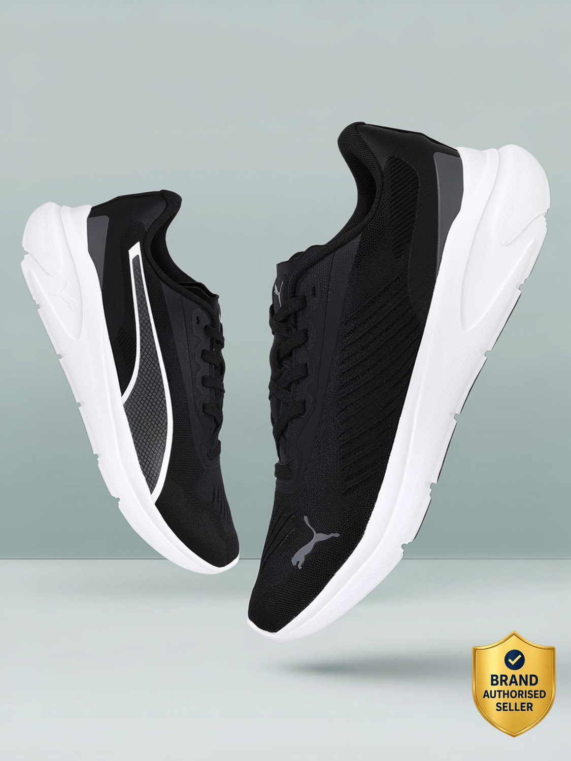 Image of PUMA Softride Cruise Running Shoes For Men (Black , 5)